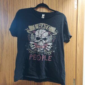 B and C collection I hate people skull tee shirt black  XXL